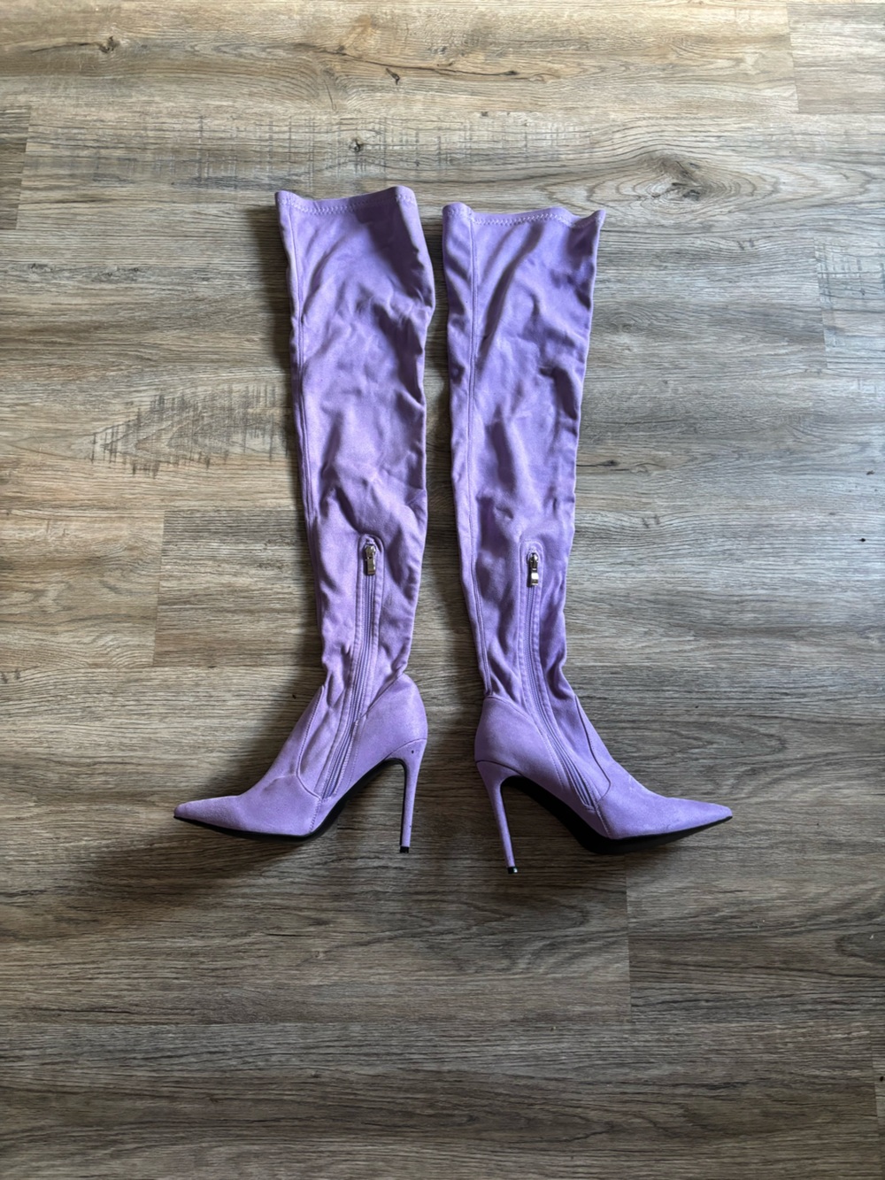 Lilac Over-the-Knee Stiletto Boots